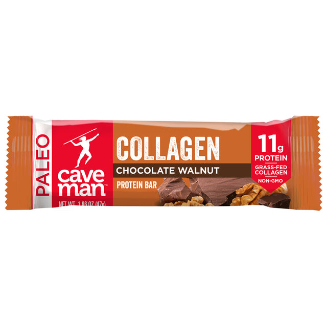 Caveman Collagen Chocolate Walnut Protein Bar