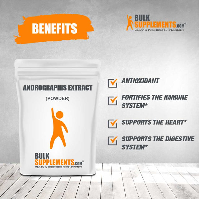 Bulksupplements.Com Andrographis Extract Powder, 1000Mg - Digestive & Immune Support (100G - 100 Servings)