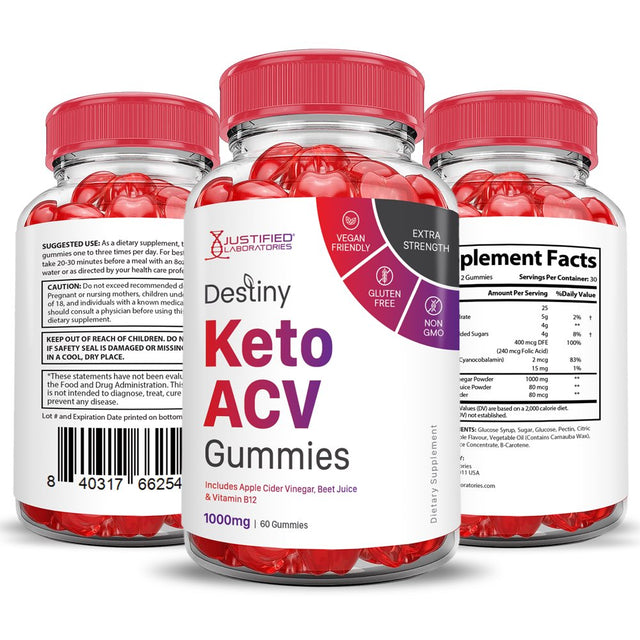 (10 Pack) Destiny Keto ACV Gummies 1000MG Dietary Supplement 600 Gummys