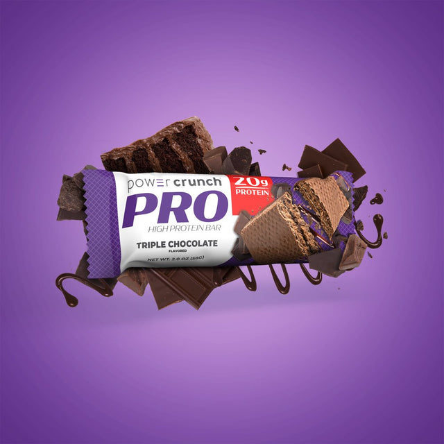 Power Crunch PRO Triple Chocolate High Protein Bar, 20G Protein, 2 Oz, 4 Ct