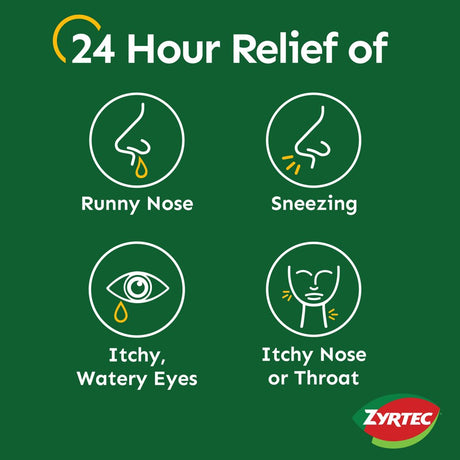 Zyrtec 24 Hour Allergy Relief Tablets, Cetirizine, 14Ct, (14 X 1Ct)