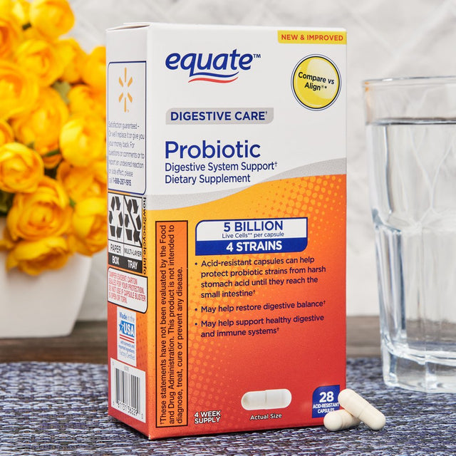 Equate Digestive Care Probiotic Capsules, 28 Count