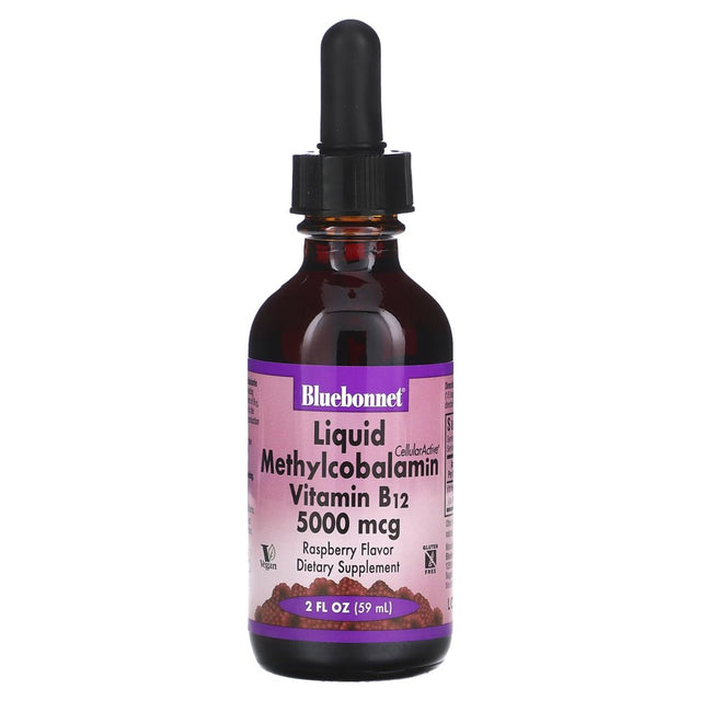 Bluebonnet Nutrition, Cellularactive Liquid Methylcobalamin Vitamin B12, Raspberry, 5,000 Mcg, 2 Fl Oz (59 Ml)