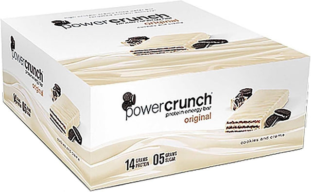 Power Crunch Protein Energy Bar Original Cookies Creme (12 Bars)