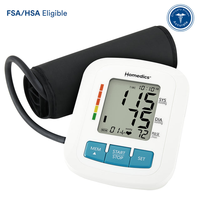 Homedics® Upper Arm 300 Series Blood Pressure Monitor, Easy One-Touch Operation, Irregular Heartbeat Detector, Accurate Results