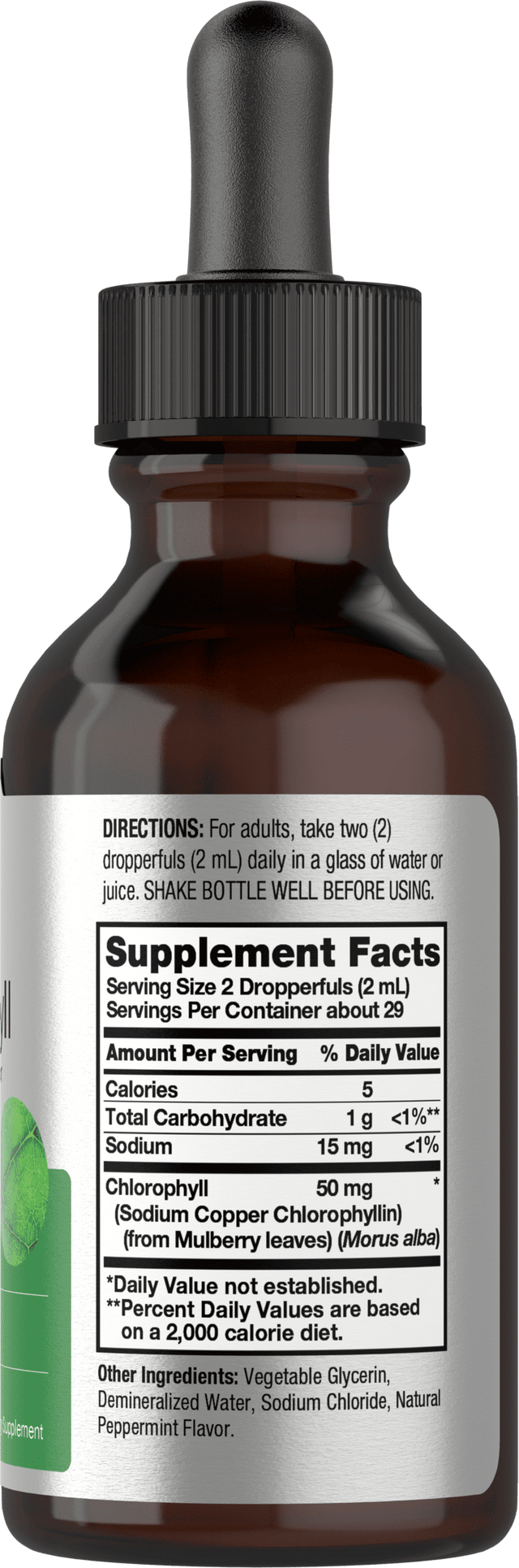 Liquid Chlorophyll | 2 Oz | Natural Peppermint Flavor | by Horbaach