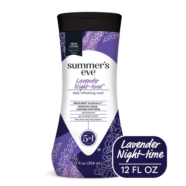 Summer'S Eve Lavender Night-Time Feminine Wash, Removes Odor, Ph Balanced, 12 Fl Oz