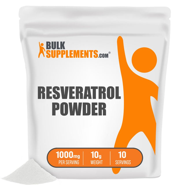 Bulksupplements.Com Resveratrol Powder, 1000Mg - Brain, Heart & Joint Support Supplement (10G - 10 Serv)