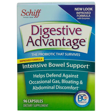 Digestive Advantage Intensive Bowel Support, Probiotic Digestive Enzyme Supplement - 96 Capsules