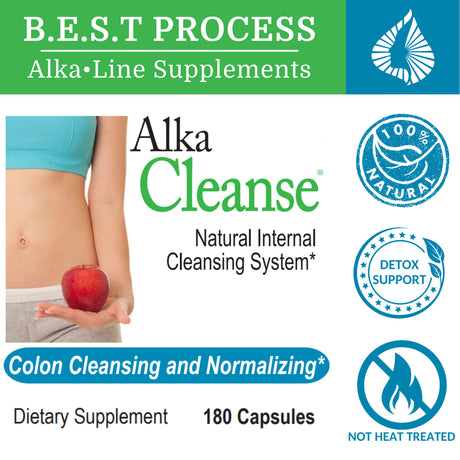 Alka•Cleanse — Morter Healthsystem Best Process Alkaline — Herbal Detox Colon Cleanse & Digestive Supplement — Psyllium Husk, Probiotics & Enzymes — for Constipation, Regularity & Enhanced Digestion