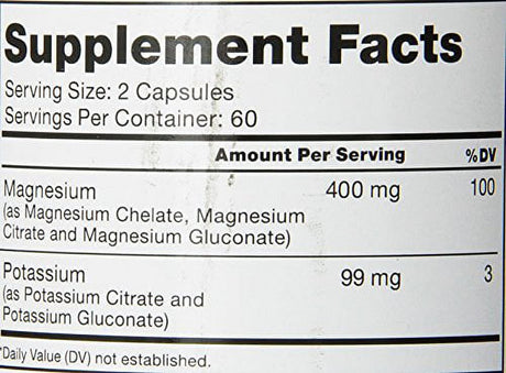 Magnesium Potassium 120 Caps by Roex