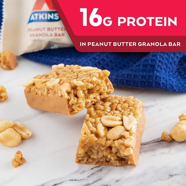 Atkins Peanut Butter Granola Protein Meal Bar, 1.69 Oz, 5 Ct