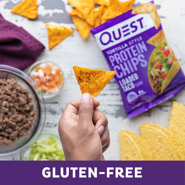 Quest Tortilla Style Protein Chips, Baked, 19G of Protein, Loaded Taco, 1.1Oz