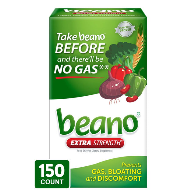 Beano Extra Strength, Gas Prevention & Digestive Enzyme Supplement, 150 Count