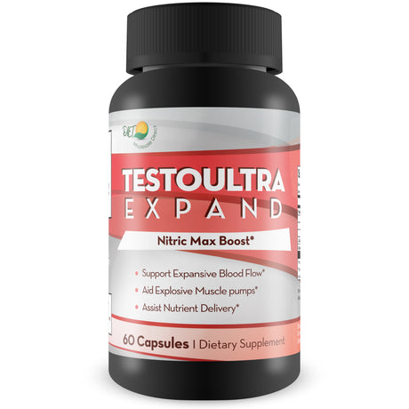 Testoultra Expand - Nitric Max Boost - Explosive Blood Flow & Muscle Building Support - Increase Circulation - Increase Nutrient Delivery - Explosive Muscle Pumps - Pre Workout Nitric Oxide Booster