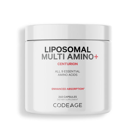 Codeage Liposomal Multi Amino+ BCAA & EAA Supplement, Free-Form Branched-Chain Amino Acids, 240 Ct