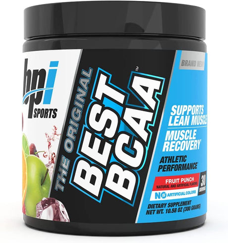 BPI Sports Best BCAA - Building Blocks of Protein and Muscle - Post-Workout Recovery - Weight Loss Support - Fruit Punch, 30 Servings, 300 Grams