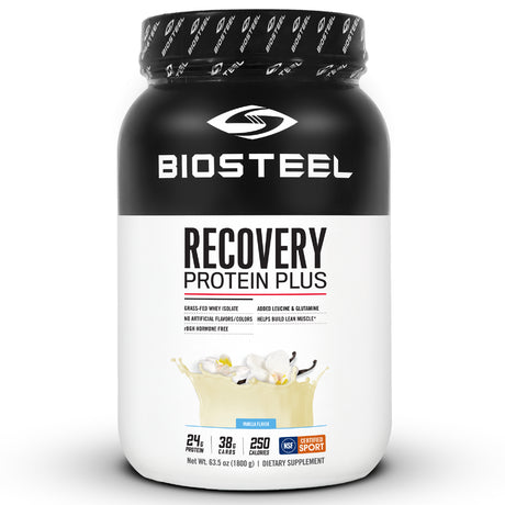 Biosteel Recovery Protein plus Powder, Grass-Fed and Non-Gmo Formula, Vanilla, 27 Servings