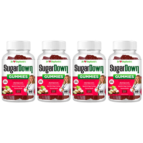 Dr. Stephanie’S Sugardown Gummies - Blood Sugar Gummies with Ceylon Cinnamon - 4 Pack