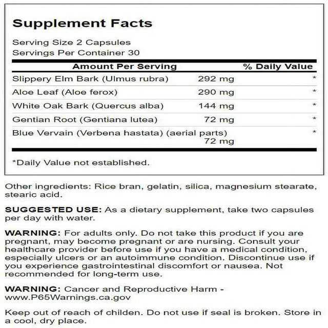 Swanson Colon Helper - Promotes Digestive Health Using Vervain, Goldenseal Root, Slippery Elm Bark & More - Herbal Supplement Aiding Healthy Eliminations - (60 Capsules)