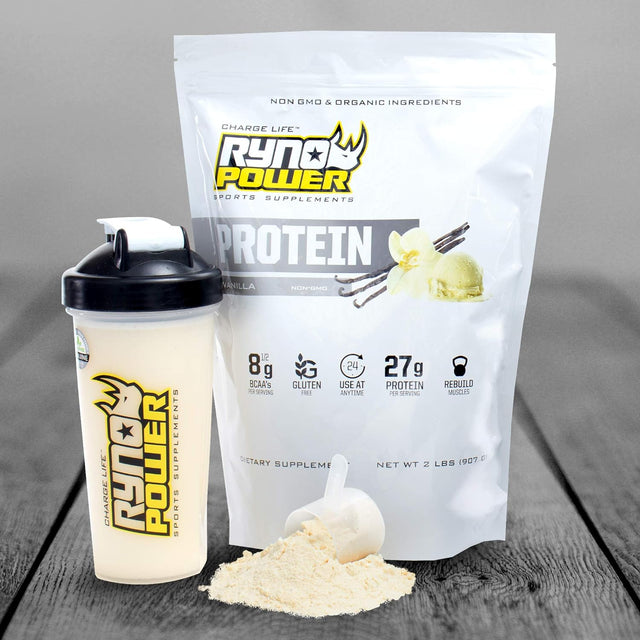 Ryno Power All-Natural, Gluten Free Protein - 100% Whey Protein Blend & No Fillers - Non GMO (Vanilla)