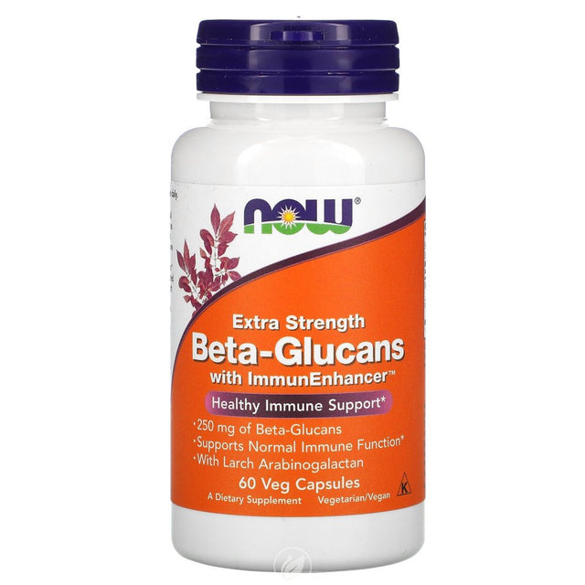 Now Foods Beta 1,3/1,6 Glucan W/ Immunenhancer 60 Vcaps, Pack of 2