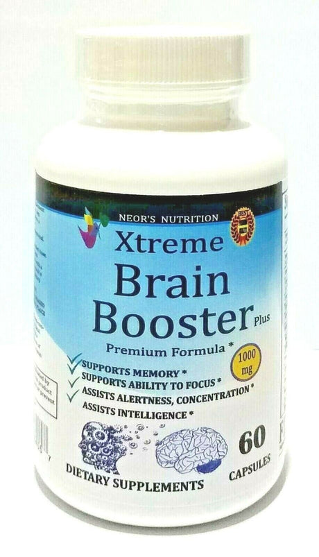 Nootropic Brain Booster plus Supplement Focus Energy Memory Mind & Clarity Pills - 60 Capsules
