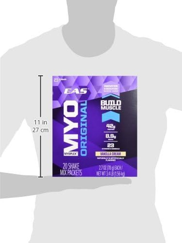 EAS Myoplex Original Protein Powder Packets, Vanilla Cream, 2.7 Oz, 20 Count