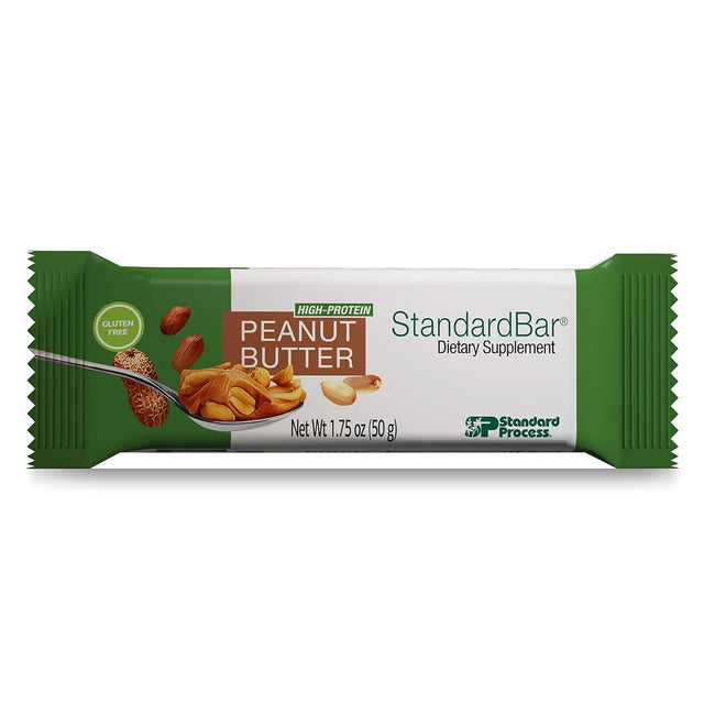 Standard Process Standardbar - Gluten-Free Protein Bar with Whole Food Formula of Calcium, Potassium, and More - Vegetarian - 18 Bar Pack - Peanut Butter