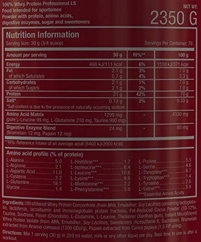 Scitec Nutrition 100% Whey Protein Professional - 5.18 Lbs - Chocolate