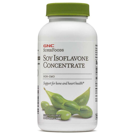 GNC Superfoods Soy Isoflavone Concentrate, 90 Capsules, Supports for Bone and Heart Health