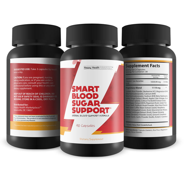 Smart Blood Sugar Support - Blood Sugar Support Supplement & Herbal Blood Support Formula - Balanced Sugar Support Healthy Blood Blend - Blood Health