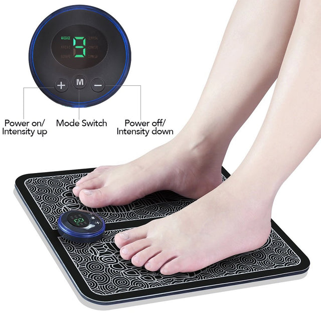 EMS Foot Massager for Circulation and Neuropathy,8 Modes 19 Levels Adjustable Intensity Foot Massager Mat Pad for Pain Relief,Blood Circulation Improve