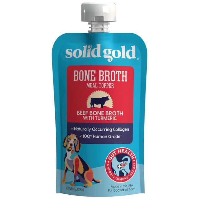 Solid Gold Bone Broth Meal Topper for Dogs, Beef Flavor, 8Oz.