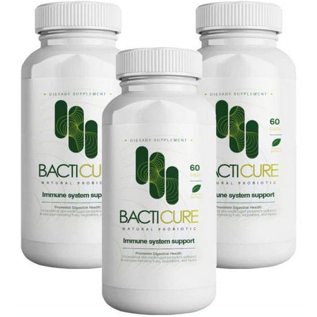 3 Bottles Bacticure Original Probitico Natural Probiotic