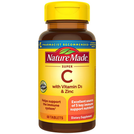 Nature Made Super C with Vitamin D3 and Zinc Tablets - 60 Ct