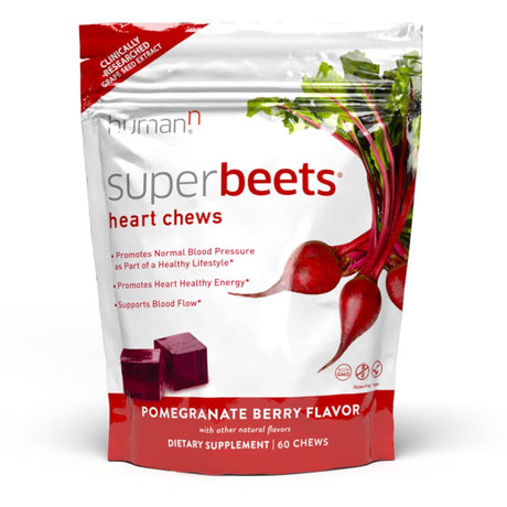 Humann Superbeets Heart Chews Daily Blood Pressure Support for Circulation - 60 Count