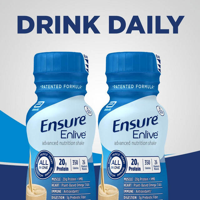 Ensure Enlive Meal Replacement Shake, 20G Protein, 350 Calories, Advanced Nutrition Protein Shake, Vanilla, 8 Fl Oz, 1 Bottle