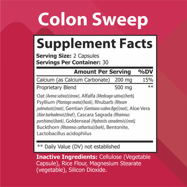 Colon Flush Detox (60 Caps) by Live It Love It, Colon Cleanse Capsules Probiotic Support Weight Loss