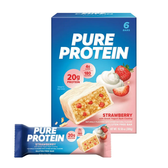 Pure Protein Bars, Strawberry Greek Yogurt, 20G Protein, 1.76 Oz, 6 Ct