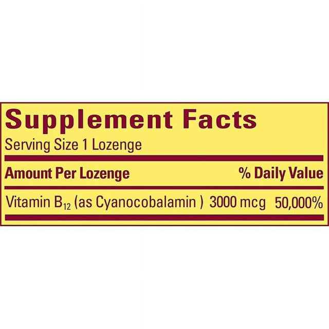 Nature Made Vitamin B-12 3000Mcg, Sublingual Lozenges, Cherry 40 Ea