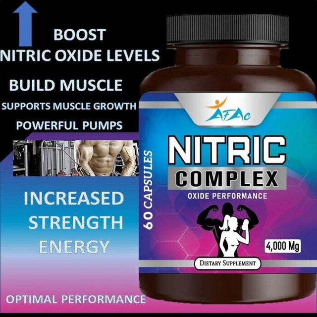 Nitric Oxide Complex 4000Mg L-Arginine Muscle Pump Growth 60 Pills