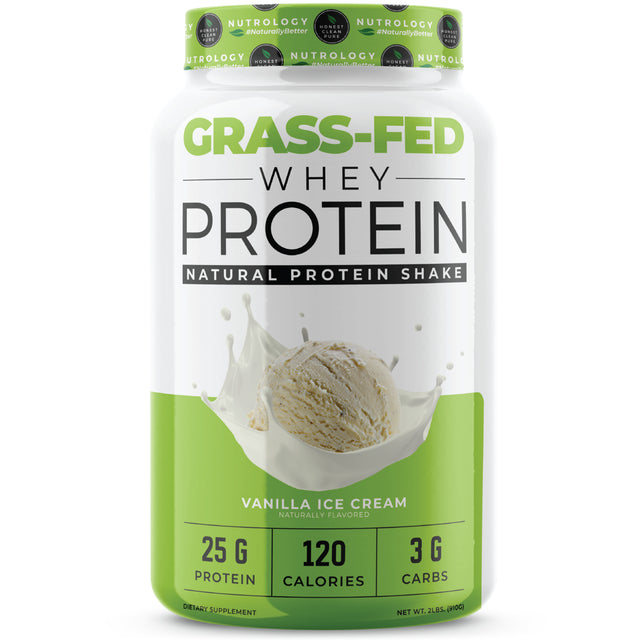 Grass-Fed Whey Protein – Non-Gmo - Cold Processed Grass-Fed Whey Protein – Lean Muscle, Weight Management, Recovery, Healthy Aging – Boost Performance – Vanilla Ice Cream (28 Servings)