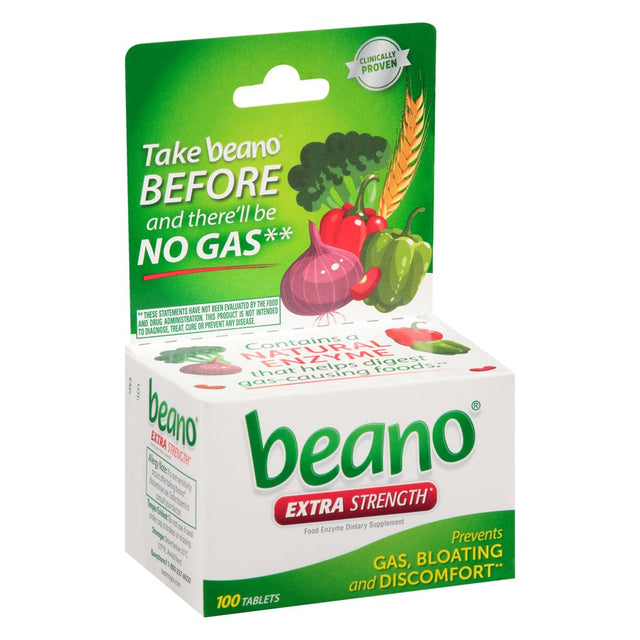 Beano Extra Strength, Gas Prevention & Digestive Enzyme Supplement, 100 Count