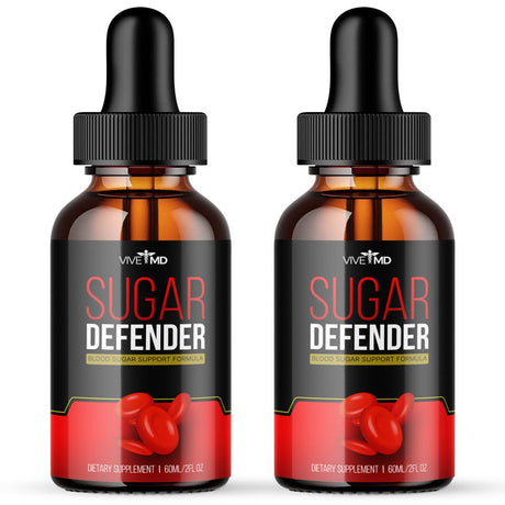 Sugar Defender, Blood Sugar Support Supplement – Official Formula - Dietary Supplement Drops - Extra Strength with Hawthorn Berry Organic, Horse Chestnut Extract, Grape Seed Extract (2 Pack)