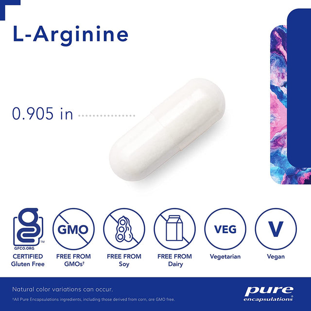 Pure Encapsulations L-Arginine - 1,400 Mg - Support Nitric Oxide Production - Heart Health & Blood Flow - Gluten Free & Non-Gmo - 180 Capsules