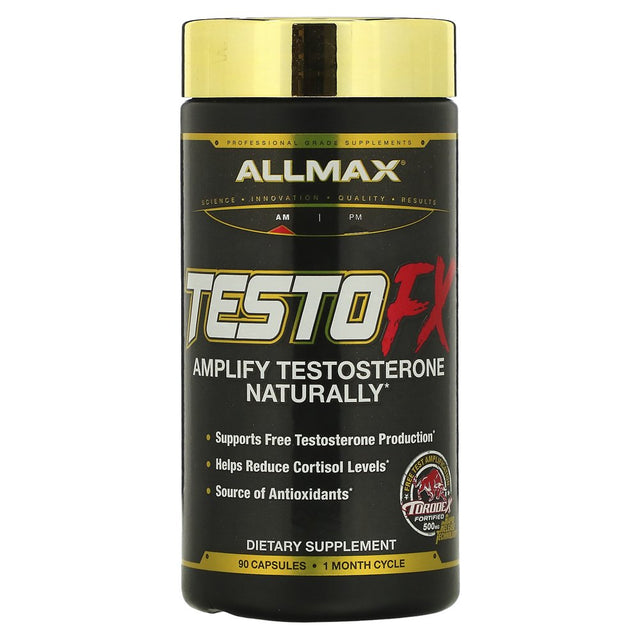 ALLMAX TESTOFX, 5-Stage Male Testosterone Amplifier, Dietary Supplement, 90 Capsules, 30 Day Supply