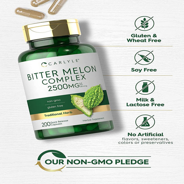 Bitter Melon Capsules | 200 Count | Complex Supplement | by Carlyle