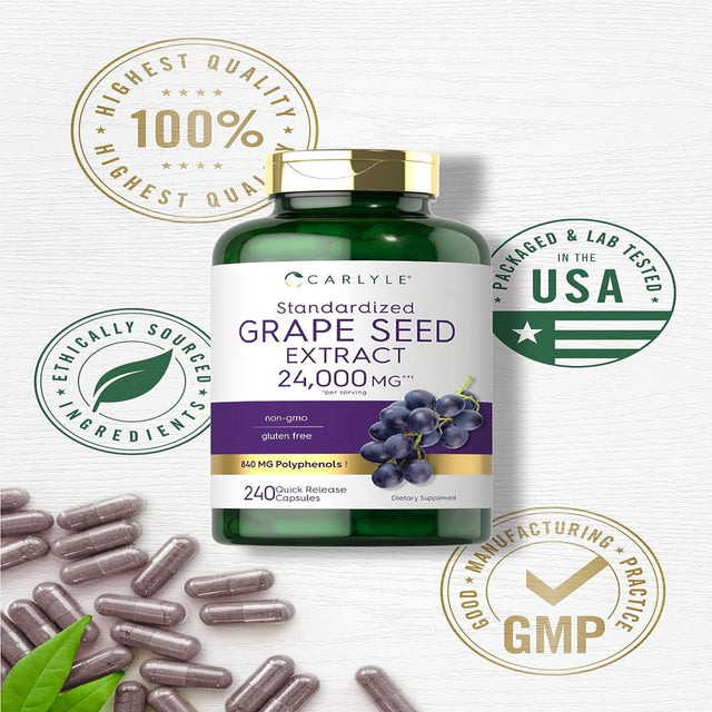 Grape Seed Extract | 24000 Mg | 240 Capsules | by Carlyle