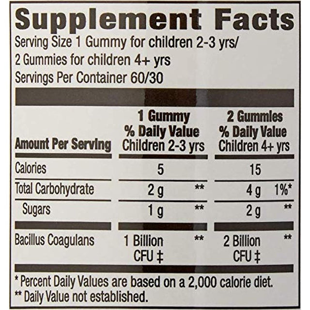 Amazon Brand - Mama Bear Vegan Probiotic, 60 Gummies, 1 Billion CFU per Gummy